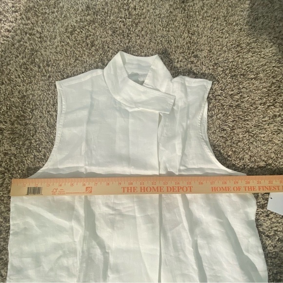 NWT Lunya Woven Linen Sleeveless Shirt Sincere White Size M Tank - Picture 9 of 16